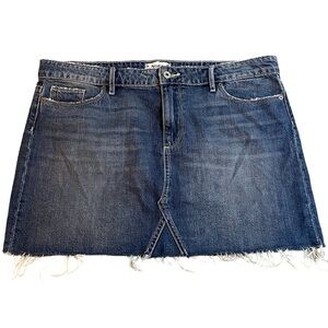 PAIGE Denim Jean Skirt Raw Hem size 32 Spring Summer‎ Mini Distressed festival